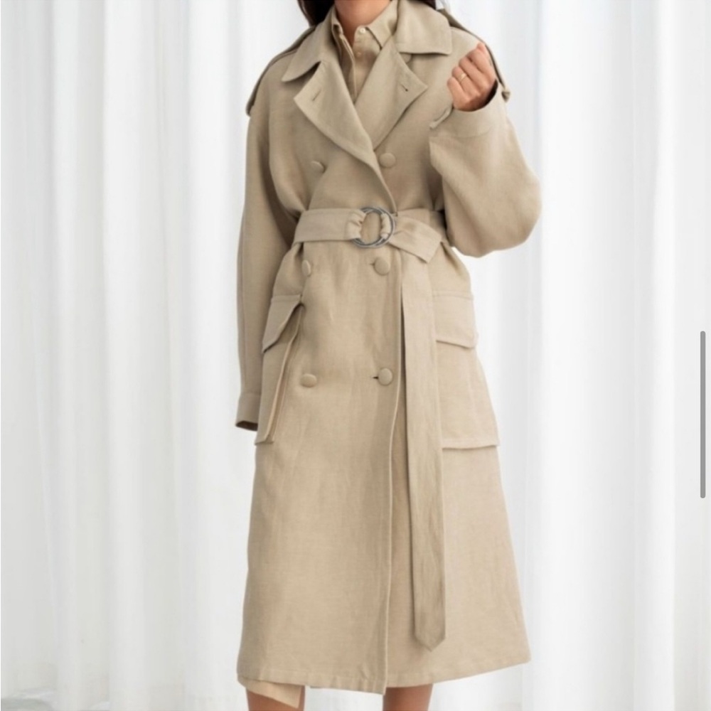 & OTHER STORIES Belted Trench Coat - Size 2 - Tan - NWT! *RARE* - Picture 4 of 6